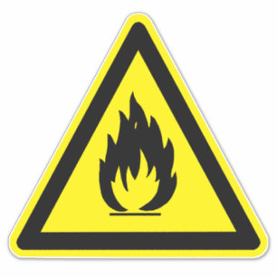 Flammable Material Hazard Symbol Label