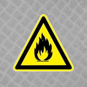 Flammable Material Hazard Symbol Label