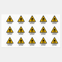 flammable material warning, fire hazard symbol