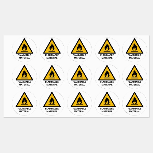 flammable material warning, fire hazard symbol (Sheet)