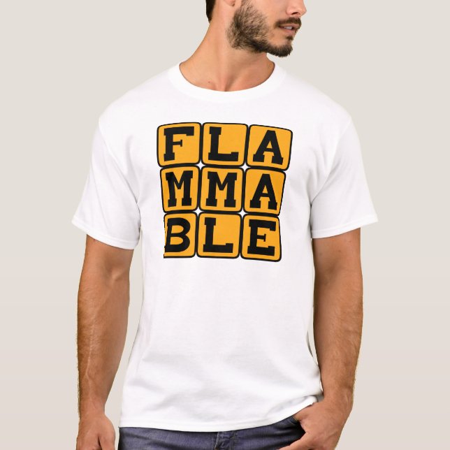 Flammable, Susceptible to Fire T-Shirt (Front)