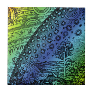 Flammarion Heaven and Earth Engraving Artwork Ceramic Tile