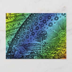 Flammarion Heaven and Earth Engraving Artwork Postcard