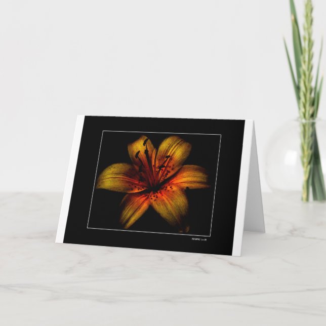 Flamming Passion Flower Card (Front)