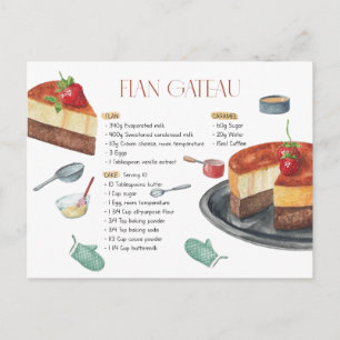 Flan Gateau Recipe Postcard