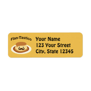 Flan-Tastico! Cute Flan Return Address Label