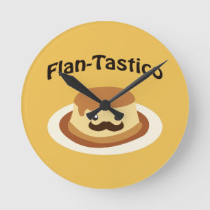 Flan-Tastico! Cute Flan Round Clock