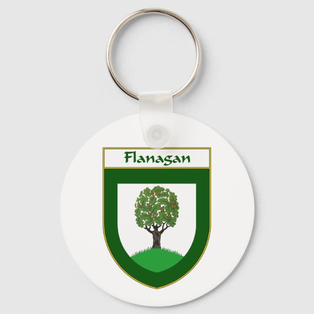Flanagan Coat of Arms/Family Crest Key Ring (Front)