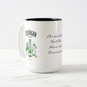 Flanagan Family Crest, Translation & Meaning Two-Tone Coffee Mug