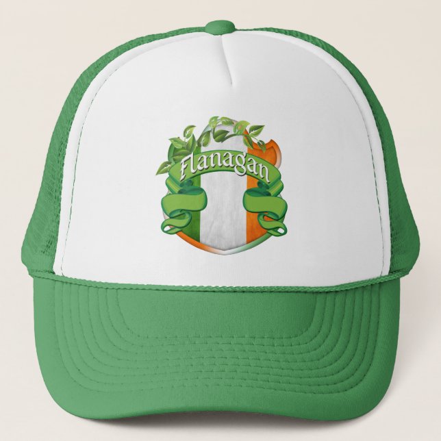 Flanagan Irish Shield Trucker Hat (Front)