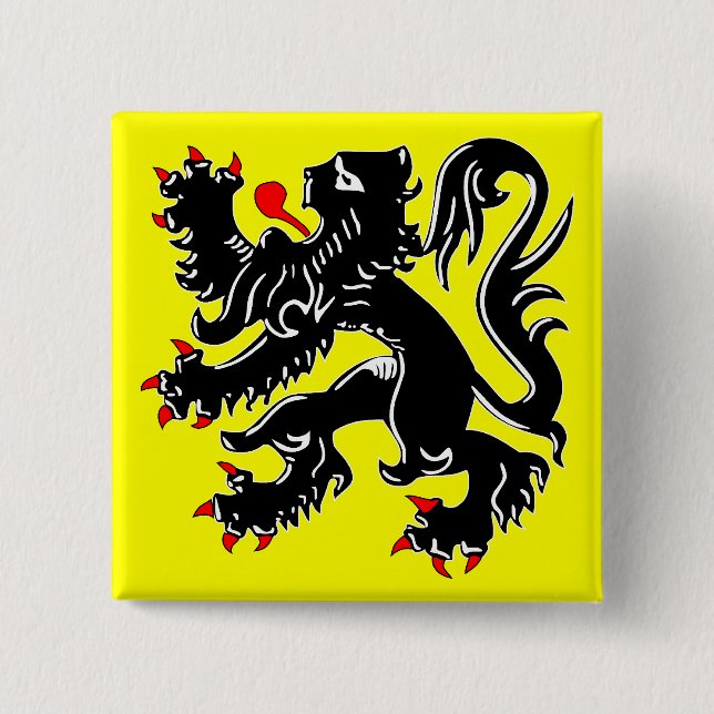 Flanders, Belgium flag 15 Cm Square Badge (Front)