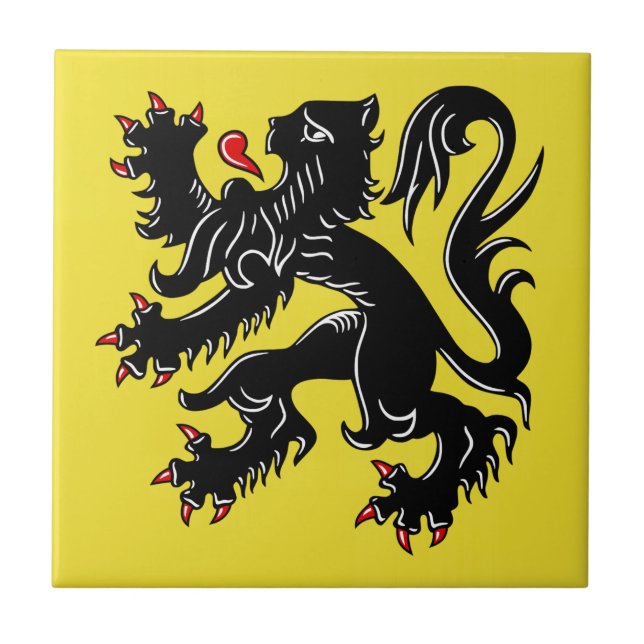 Flanders (Belgium) Flag Ceramic Tile (Front)