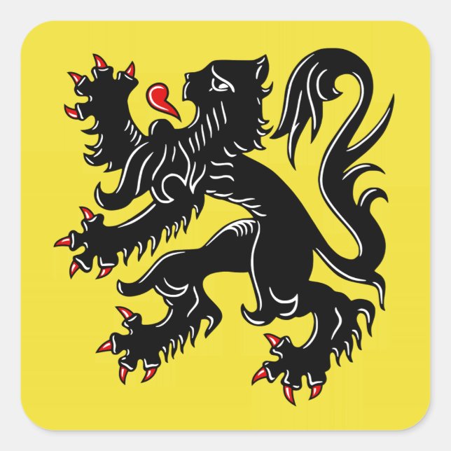 Flanders (Belgium) Flag Square Sticker (Front)