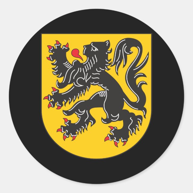 Flanders Coat Of Arms Classic Round Sticker (Front)