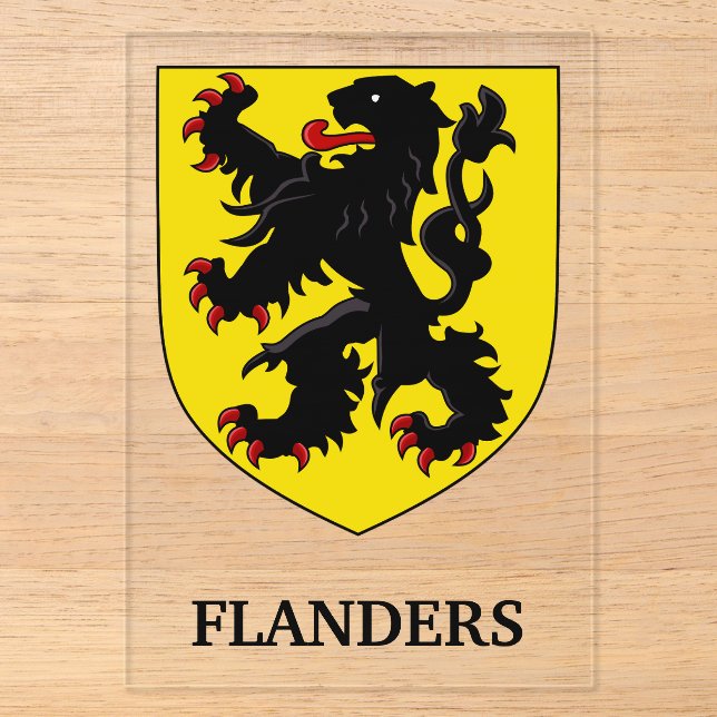 Flanders Coat of Arms Heraldic Lion Acrylic Invitations (Front)