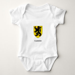Flanders Coat of Arms Heraldic Lion Baby Bodysuit
