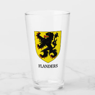 Flanders Coat of Arms Heraldic Lion Glass