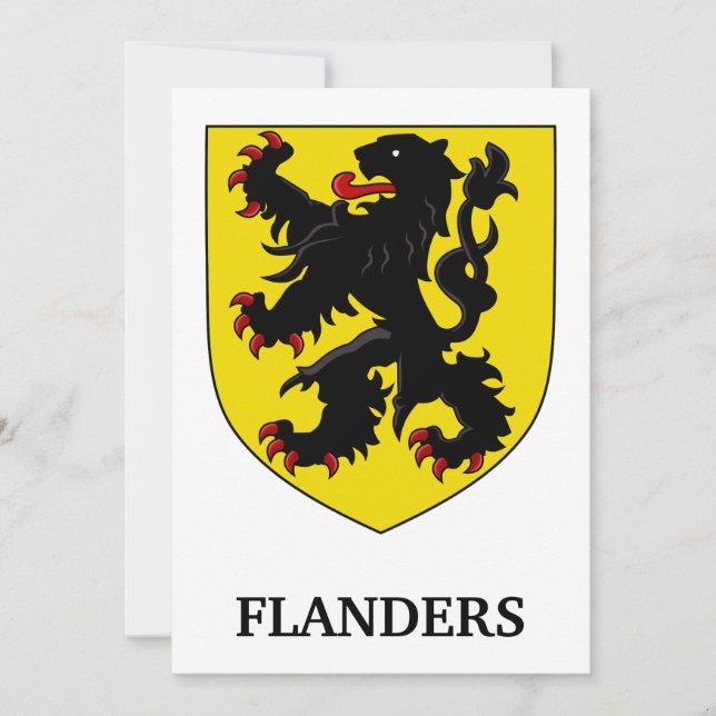 Flanders Coat of Arms Heraldic Lion Invitation (Front)