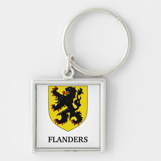 Flanders Coat of Arms Heraldic Lion Key Ring (Front)