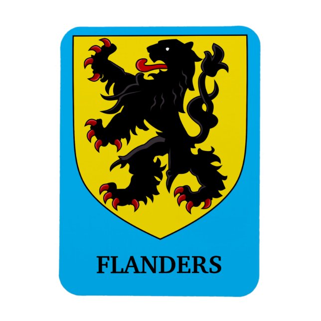 Flanders Coat of Arms Heraldic Lion Magnet (Vertical)