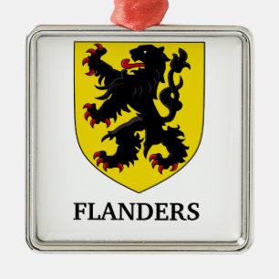 Flanders Coat of Arms Heraldic Lion Metal Ornament