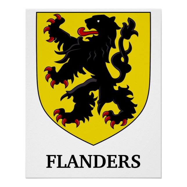 Flanders Coat of Arms Heraldic Lion Poster (Front)