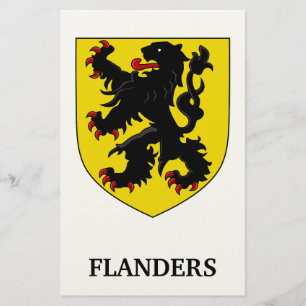 Flanders Coat of Arms Heraldic Lion Stationery