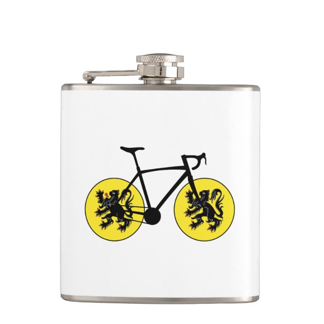 Flanders Flag Cycling Hip Flask (Front)