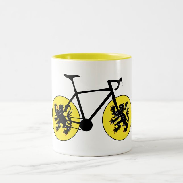 Flanders Flag Cycling Two-Tone Coffee Mug (Center)