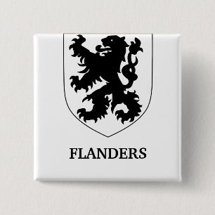 Flanders Lion Graphic Design Art 15 Cm Square Badge