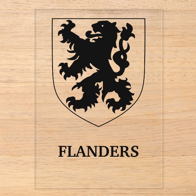 Flanders Lion Graphic Design Art Acrylic Invitations (Front)