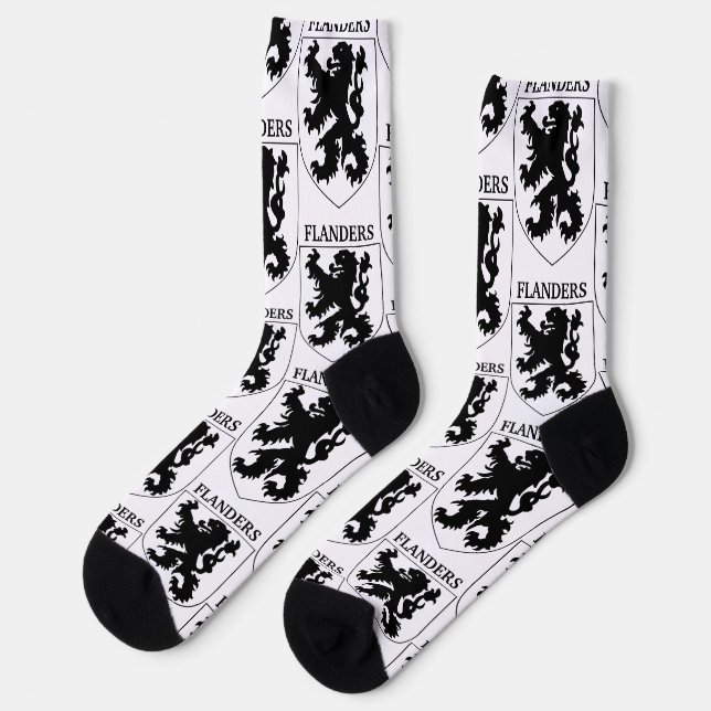 Flanders Lion Graphic Design Art Socks (Left)