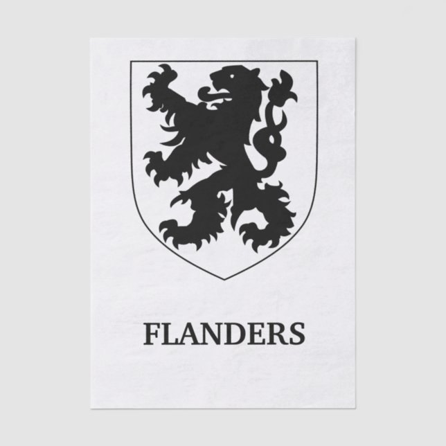 Flanders Lion Graphic Design Art Tissue Paper (Front)