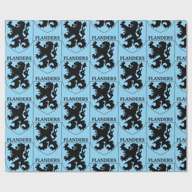 Flanders Lion Graphic Design Art Wrapping Paper (Flat)