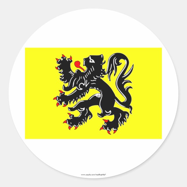 Flanders Region Flag Classic Round Sticker (Front)