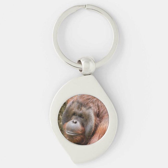 Flanged male orangutan key ring (Front)