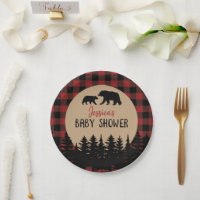 Flannel Adventure Bear Baby Shower Decor
