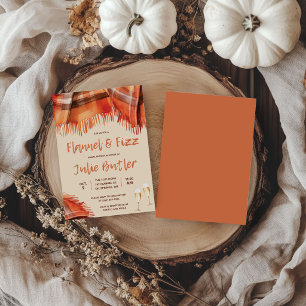 Flannel and Fizz Bridal Shower, Autumn, Orange Invitation