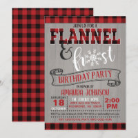 Flannel and Frost Birthday Party Invitation - GR