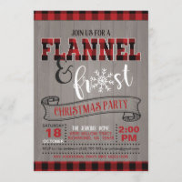 Flannel and Frost Christmas Party Invitation