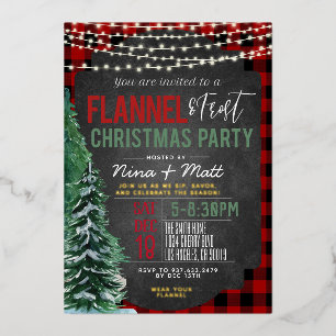 Flannel and Frost Christmas Party Invitation