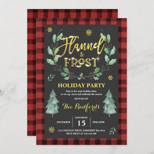 Flannel And Frost Holiday Party Invitation