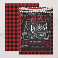 Flannel and Frost Holiday Party Invitation Lights