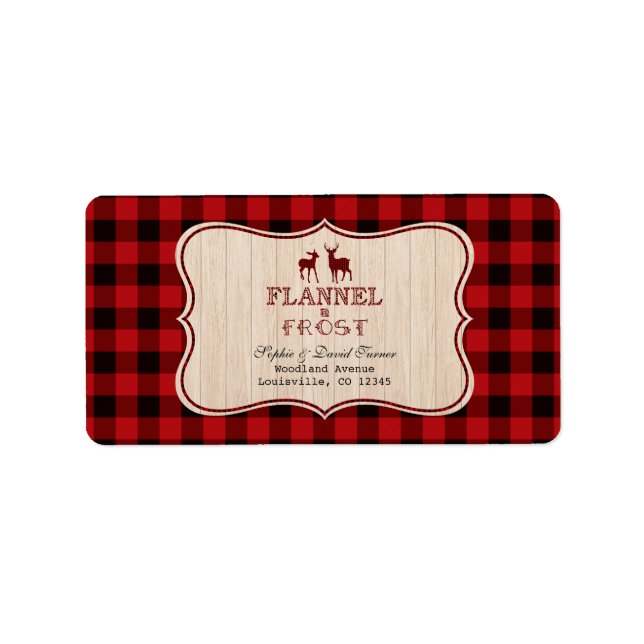 Flannel and Frost Lumberjack Christmas Holiday Label (Front)
