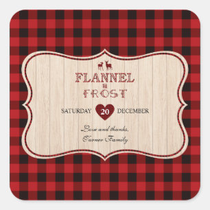 Flannel and Frost Lumberjack Christmas Holiday Square Sticker