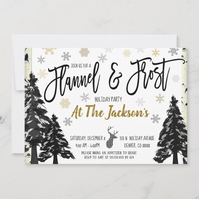 Flannel and Frost Party Invitation (Front)