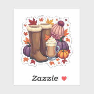 Flannel Boots Pumpkin Spice Latte Autumn Fall