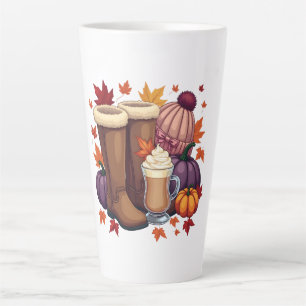 Flannel Boots Pumpkin Spice Latte Autumn Fall Mug