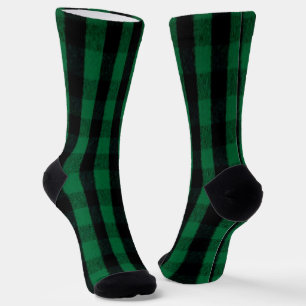 Flannel Buffalo Plaid Green lumberjack texture Socks