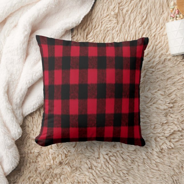 Flannel Buffalo Plaid Red lumberjack texture Cushion (Blanket)